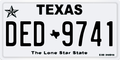 TX license plate DED9741