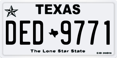 TX license plate DED9771