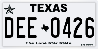 TX license plate DEE0426