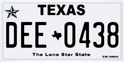 TX license plate DEE0438