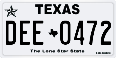 TX license plate DEE0472