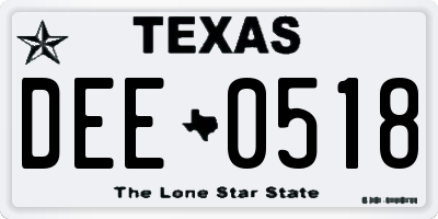 TX license plate DEE0518