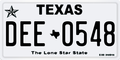 TX license plate DEE0548
