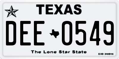 TX license plate DEE0549