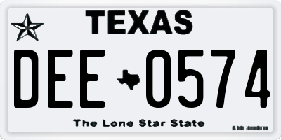 TX license plate DEE0574