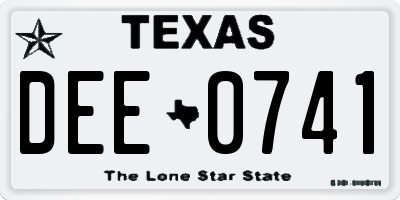 TX license plate DEE0741