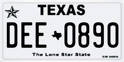 TX license plate DEE0890