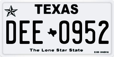 TX license plate DEE0952