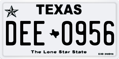 TX license plate DEE0956