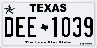 TX license plate DEE1039