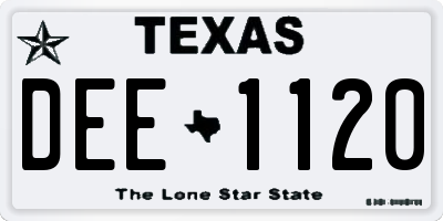 TX license plate DEE1120