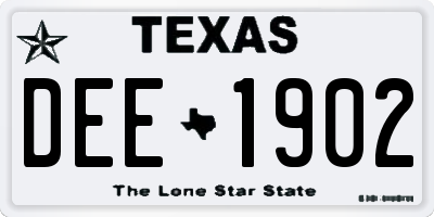 TX license plate DEE1902