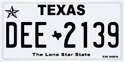 TX license plate DEE2139