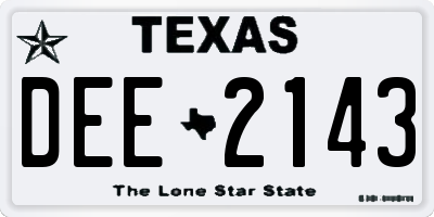 TX license plate DEE2143