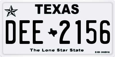 TX license plate DEE2156