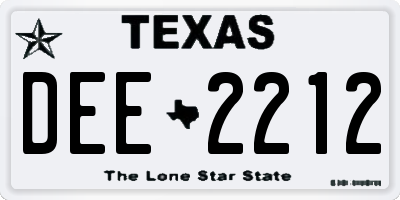 TX license plate DEE2212