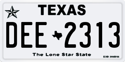 TX license plate DEE2313