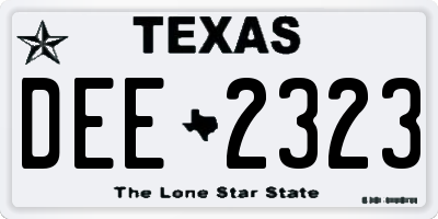 TX license plate DEE2323