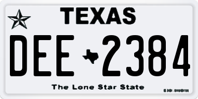 TX license plate DEE2384