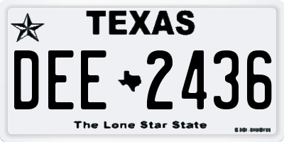 TX license plate DEE2436