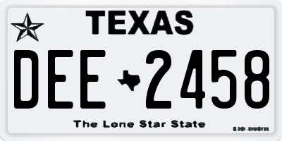 TX license plate DEE2458