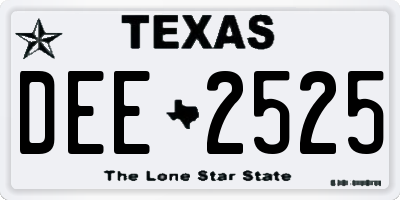 TX license plate DEE2525