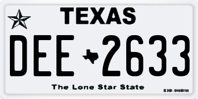 TX license plate DEE2633