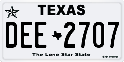 TX license plate DEE2707