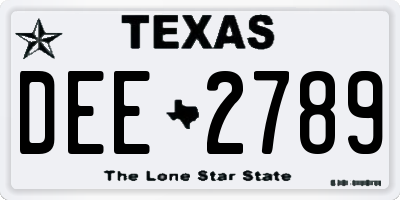 TX license plate DEE2789