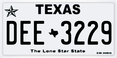 TX license plate DEE3229