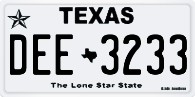 TX license plate DEE3233
