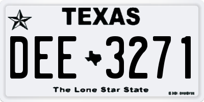 TX license plate DEE3271