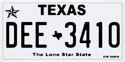 TX license plate DEE3410