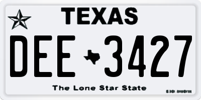 TX license plate DEE3427
