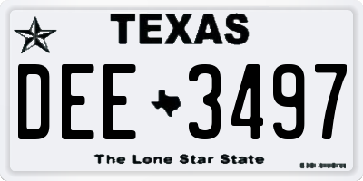 TX license plate DEE3497