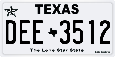 TX license plate DEE3512