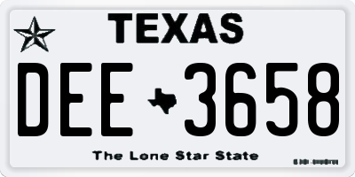 TX license plate DEE3658