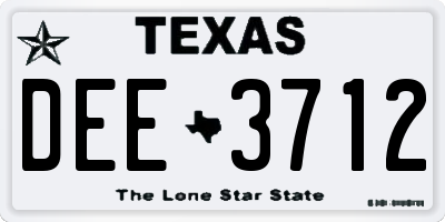TX license plate DEE3712