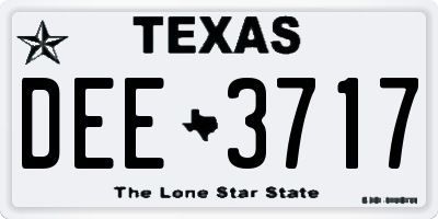 TX license plate DEE3717
