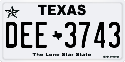 TX license plate DEE3743