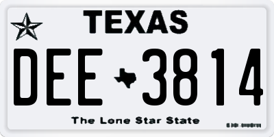 TX license plate DEE3814