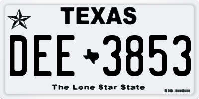 TX license plate DEE3853