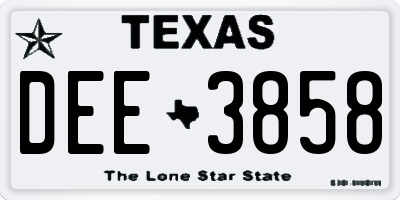 TX license plate DEE3858