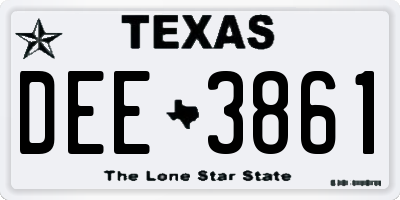 TX license plate DEE3861
