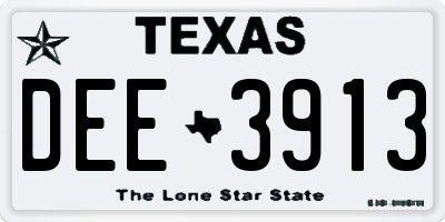 TX license plate DEE3913