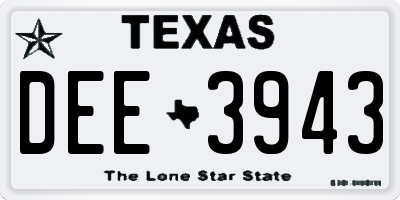 TX license plate DEE3943