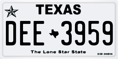 TX license plate DEE3959