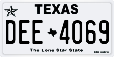 TX license plate DEE4069