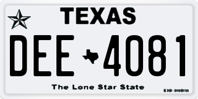 TX license plate DEE4081