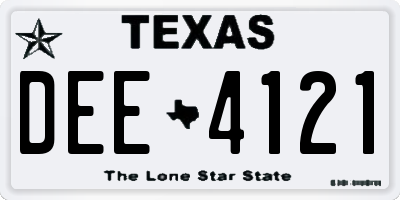 TX license plate DEE4121